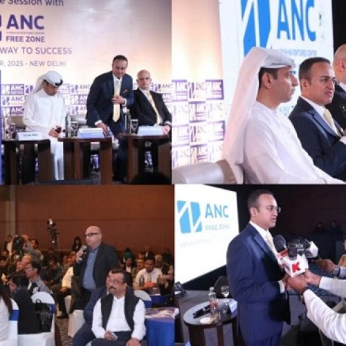 Ajman NuVentures Centre Free Zone delegation — Rishi Somaiya (CEO), Mohamed Fathy & Naseer Bin Rashid during their successful maiden multi-city visit to India.
