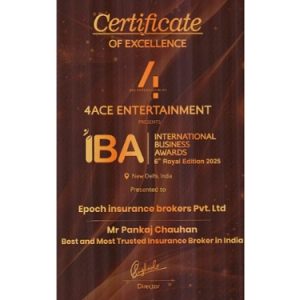 Epoch Insurance Brokers shines at the International Business Awards, bags the “Best & Most Trusted Insurance Broker in India” title